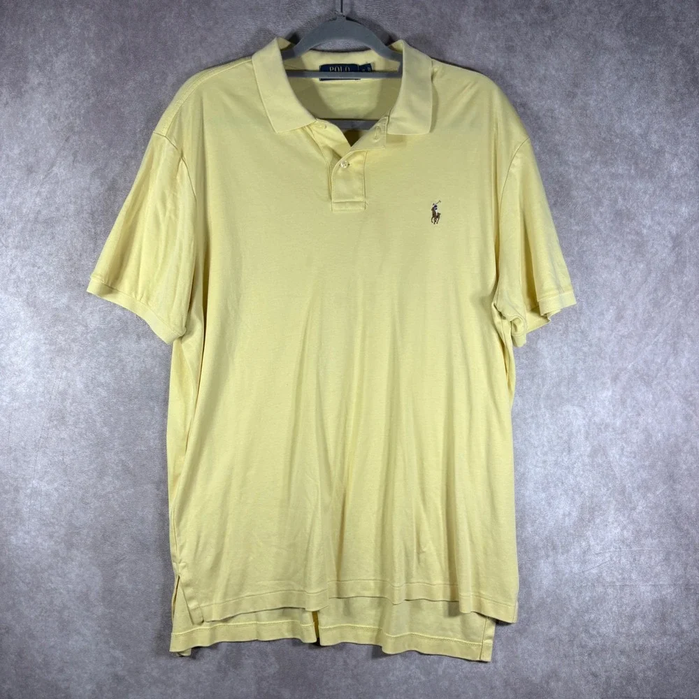 Polo Ralph Lauren Polo Mens XL Yellow Classic Fit Short Sleeve Cotton Preppy